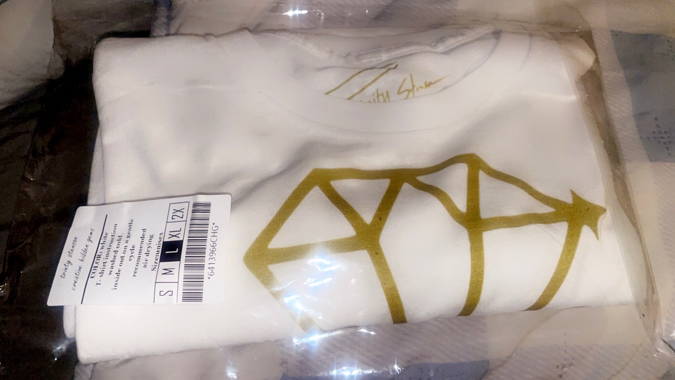 Premium White 100% Cotton T-Shirt Packaged